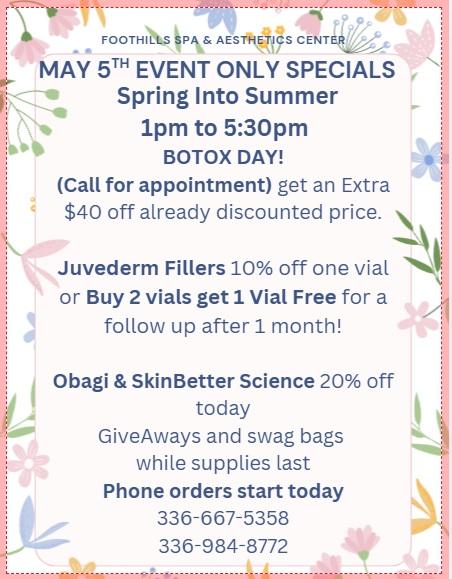 May 5th Event Specials